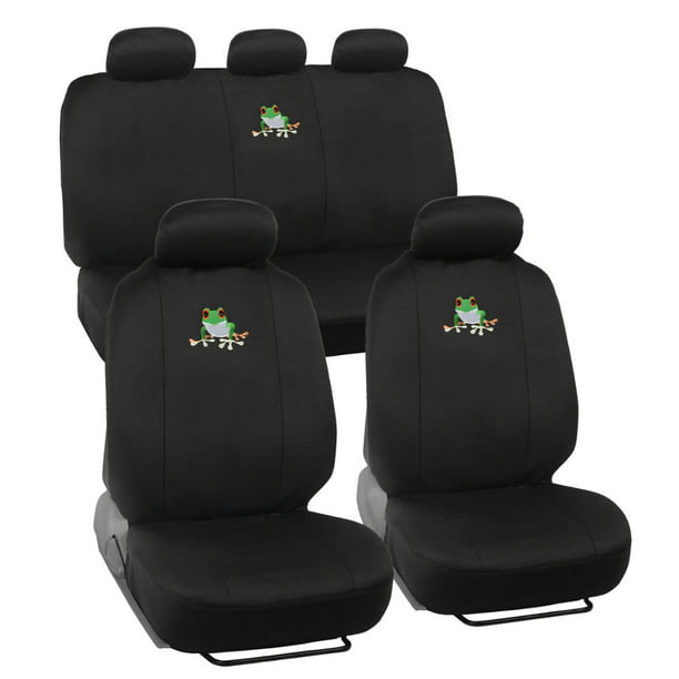 For Toyota Black Fabric Car Truck SUV Seat Covers Full Set Frog Design